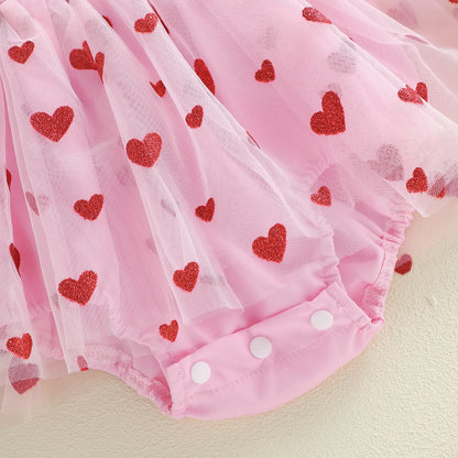 0-18M Newborn Baby Girl Outfit Heart Romper