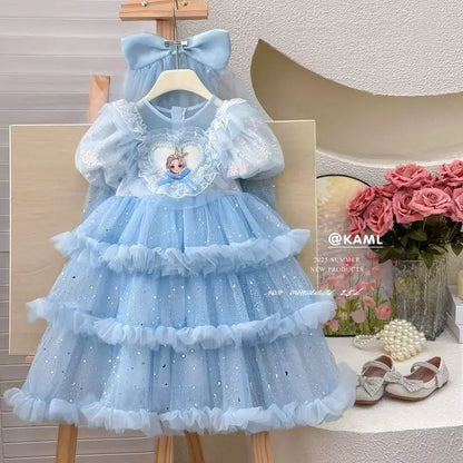 Elsa Princess Dress Children's Birthday Summer Dress