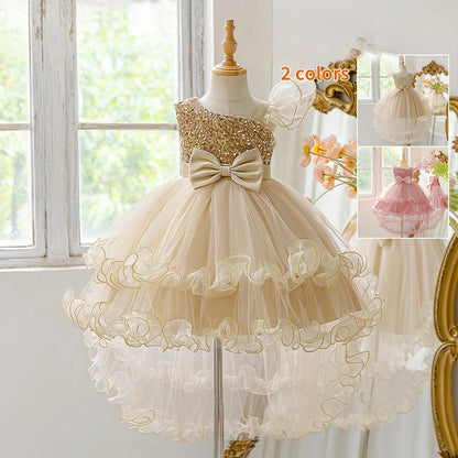 Sequin Birthday Party Flower Girls Dress Elegant