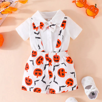 Children's pumpkin set with bow tie