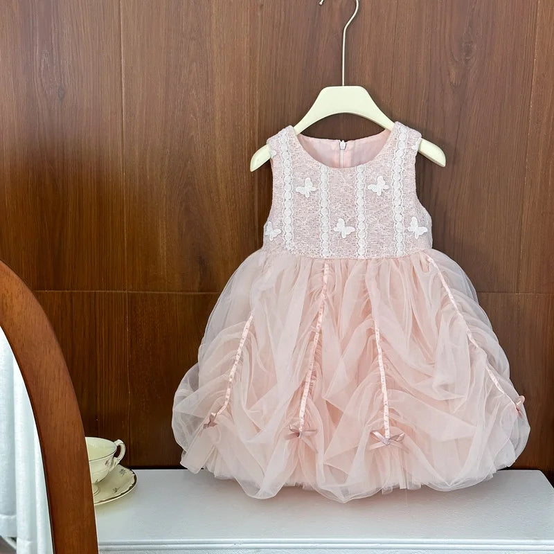 Fashionable Girls Dress Vest Dress Baby Tulle Skirt