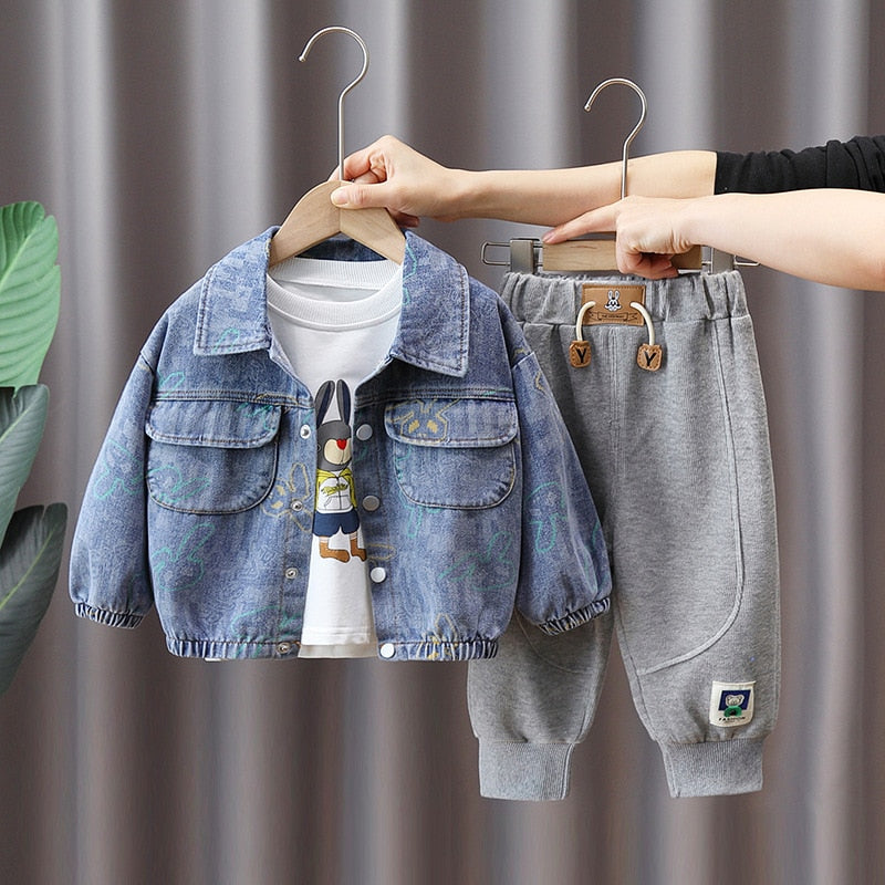Conjunto infantil de 3 piezas con chaqueta para niño
