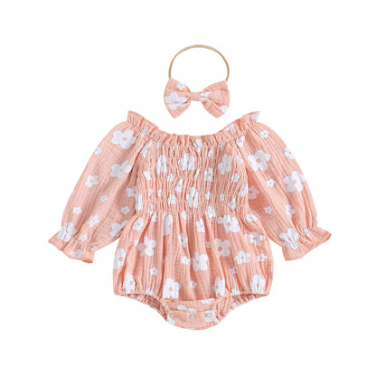 Body infantil florido + diadema