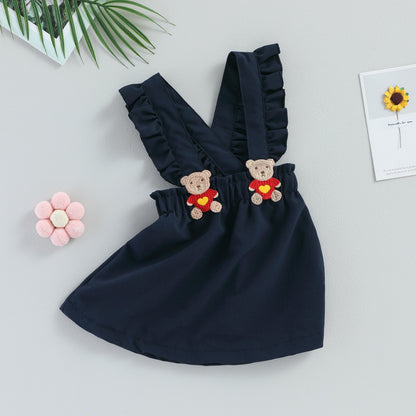 Vestido azul infantil con osos