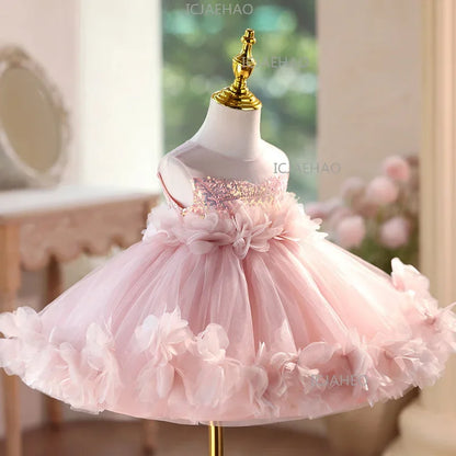Children Birthday Wedding Flower Girl Tutu Costume Piano Performance Host Princess Gown
