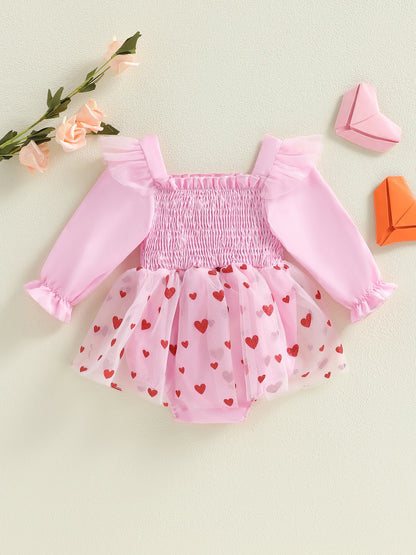 0-18M Newborn Baby Girl Outfit Heart Romper