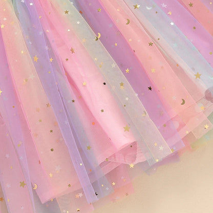 Vestido infantil de tul con estrellas 