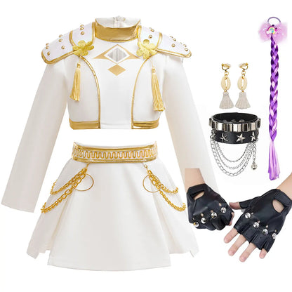 Halloween Party Girls CosplayWhite Long Sleeves Dress