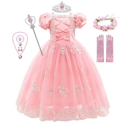 Pink Children's Dress with Flowers