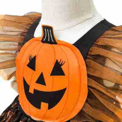 Kids Girls Halloween Pumpkin Tutu Dress
