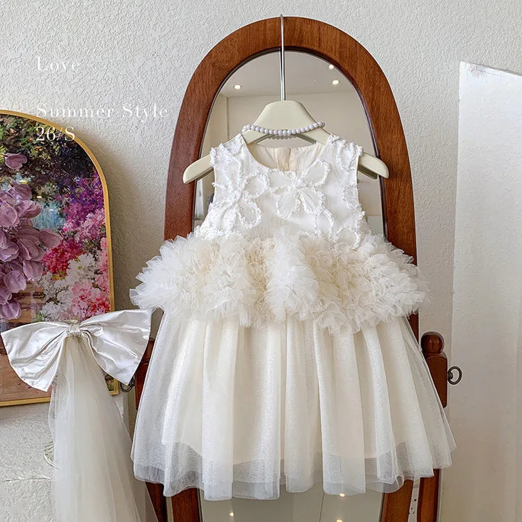 Princess Style Girls Dress Floral Birthday
