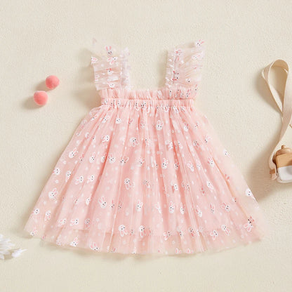 Vestido de Pascua de tul para niña 
