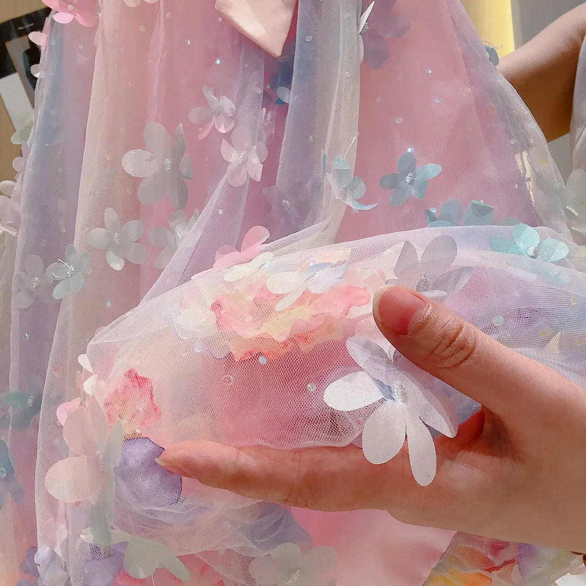 3D Flower Mesh Dress Baby Girl Fairy Flower Princess Dress