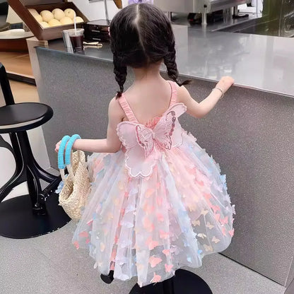 Sleeveless Tulle Dress with 3D Bow Flower Girl Dresses