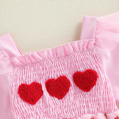 0-18M Newborn Baby Girl Outfit Heart Romper