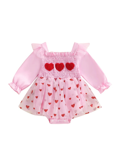0-18M Newborn Baby Girl Outfit Heart Romper