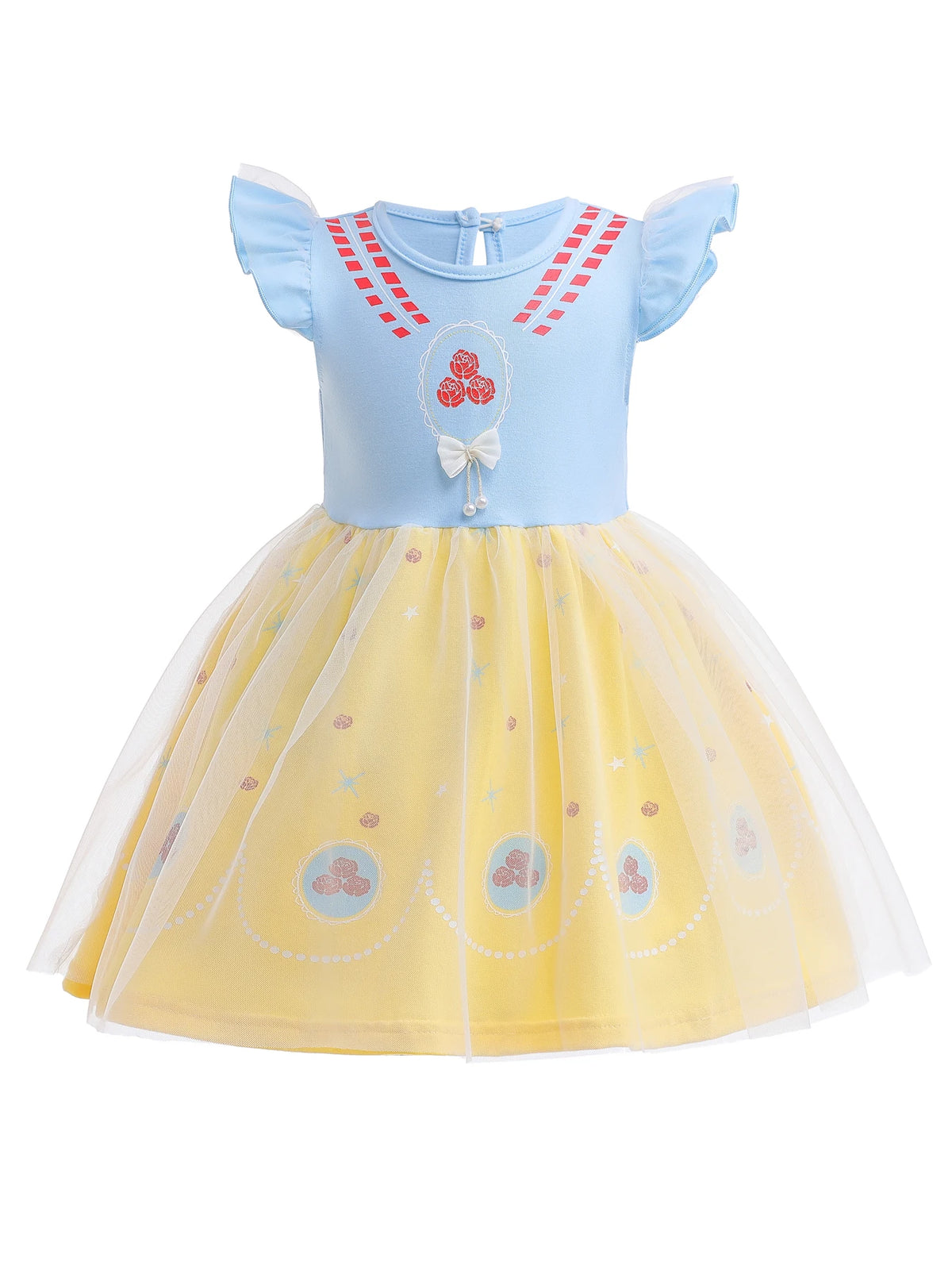 Round Neck Dress Children  Mesh Tulle Dress