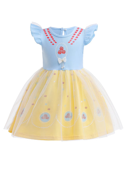 Round Neck Dress Children  Mesh Tulle Dress