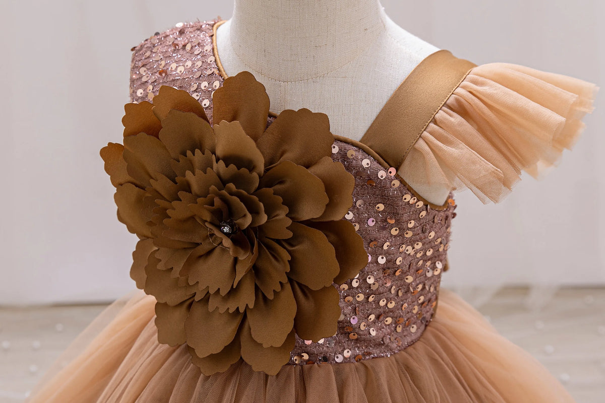 Elegant Girl Princess Dress Small Flying Sleeves