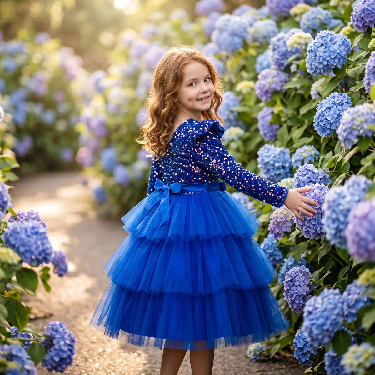 Princess Style Long Sleeve Children's Dress