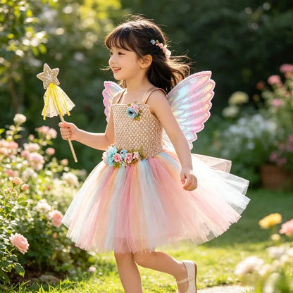 Tulle Princess Dress Sleeveless Strap Birthday Dress