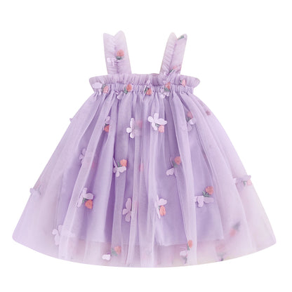 Vestido de mariposa de tul para niña 
