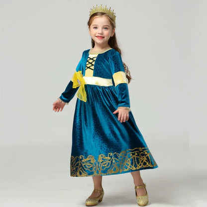 Blue and Yellow Princess Dress for Kids