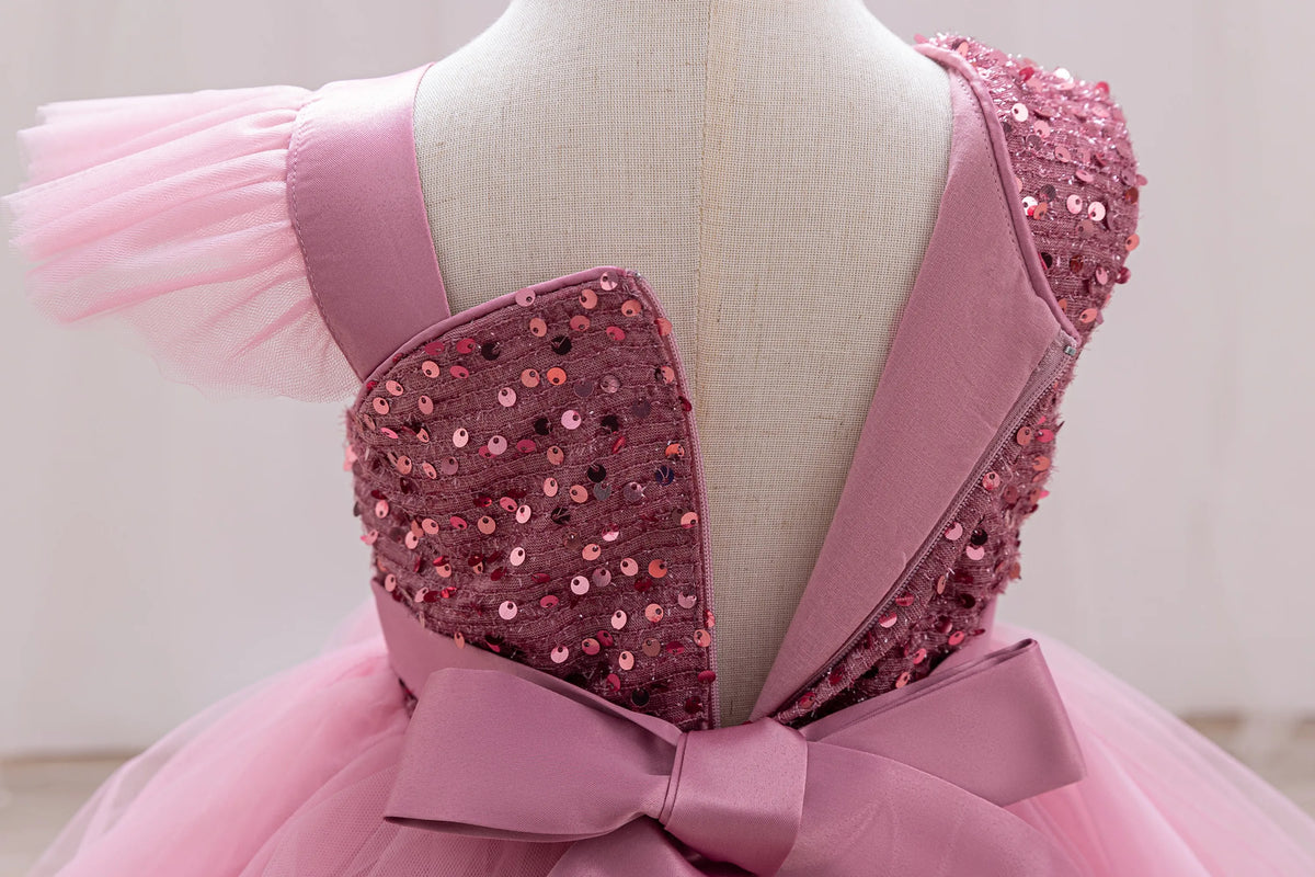 Elegant Girl Princess Dress Small Flying Sleeves