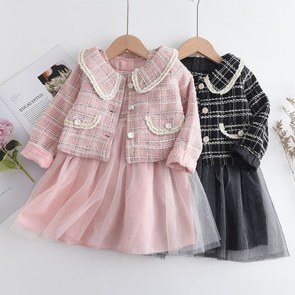 Conjunto infantil vestido + blusa fría 