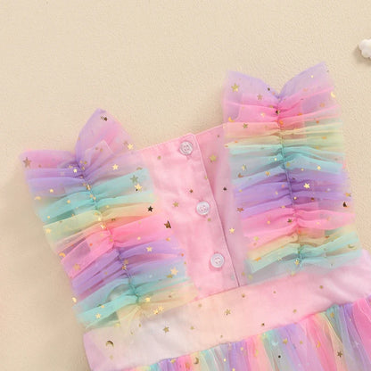 Vestido infantil de tul con estrellas 