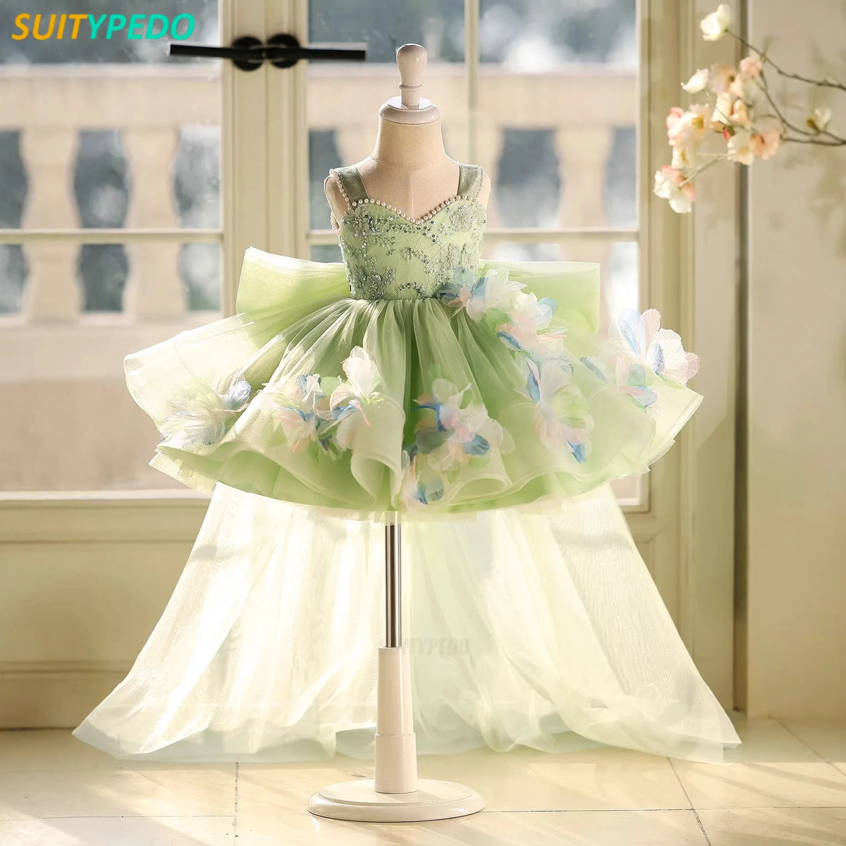 Wedding Banquet Flower Kids Fairy Dress Birthday Party Princess Dresses