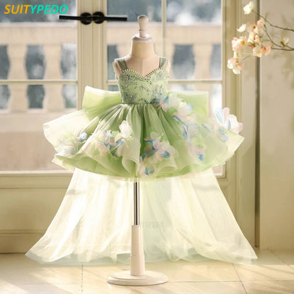 Wedding Banquet Flower Kids Fairy Dress Birthday Party Princess Dresses