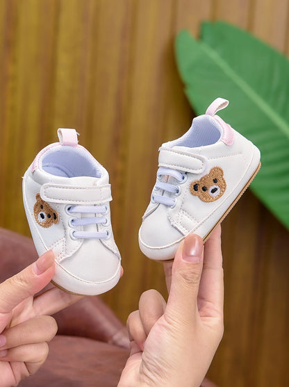 Baby Sneakers Cartoon Bear Embroidery Baby Shoes