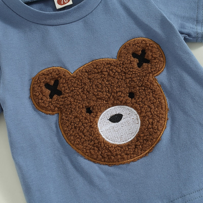 Conjunto básico de bebé niño con osito