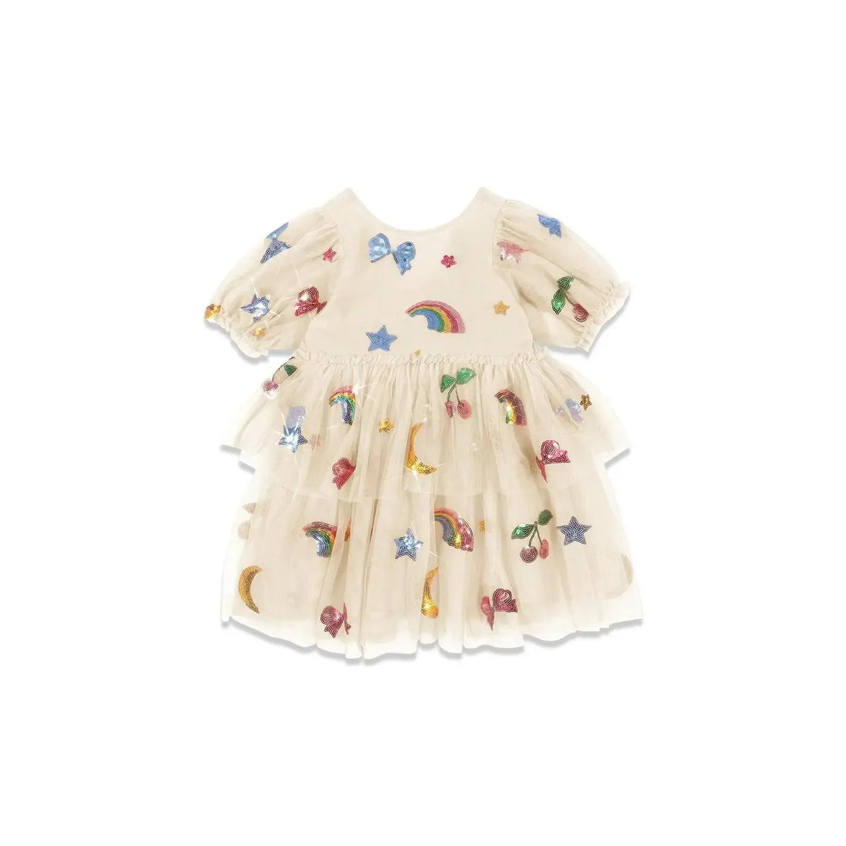 Bow Sequin Princess Style Girls Dress