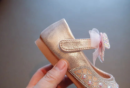 Zapatos de lazo brillante para niños 