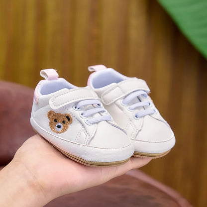 Baby Sneakers Cartoon Bear Embroidery Baby Shoes