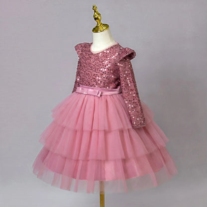 Princess Style Long Sleeve Children's Dress