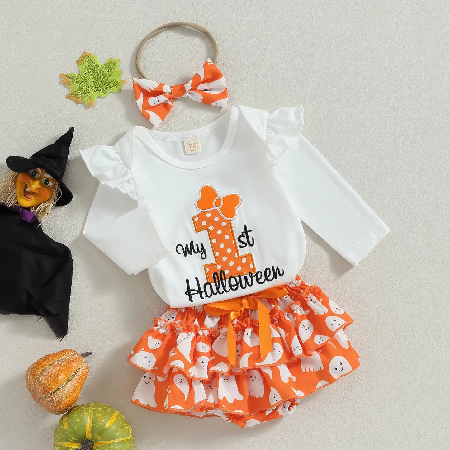 Vestido de cuerpo infantil mi 1 halloween + diadema