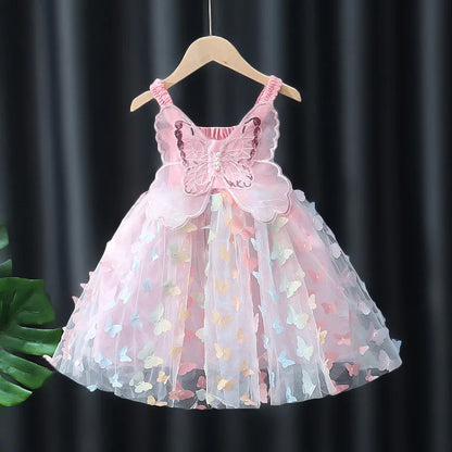 Sleeveless Tulle Dress with 3D Bow Flower Girl Dresses