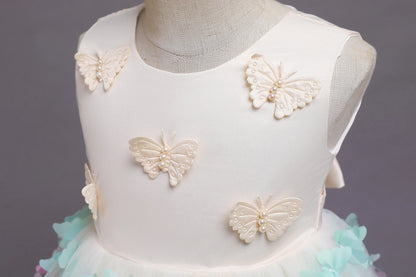 Vestido de fiesta infantil de mariposa 