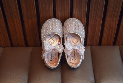 Zapatos de lazo brillante para niños 