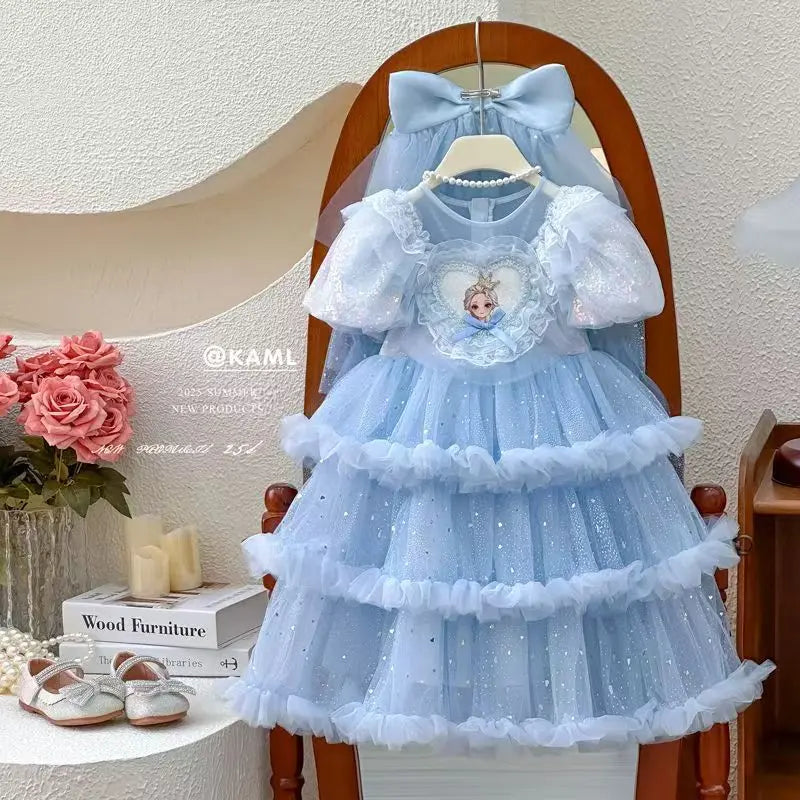 Elsa Princess Dress Children's Birthday Summer Dress