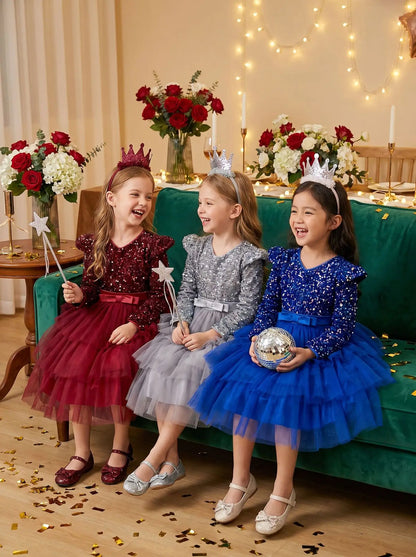 Princess Style Long Sleeve Children's Dress