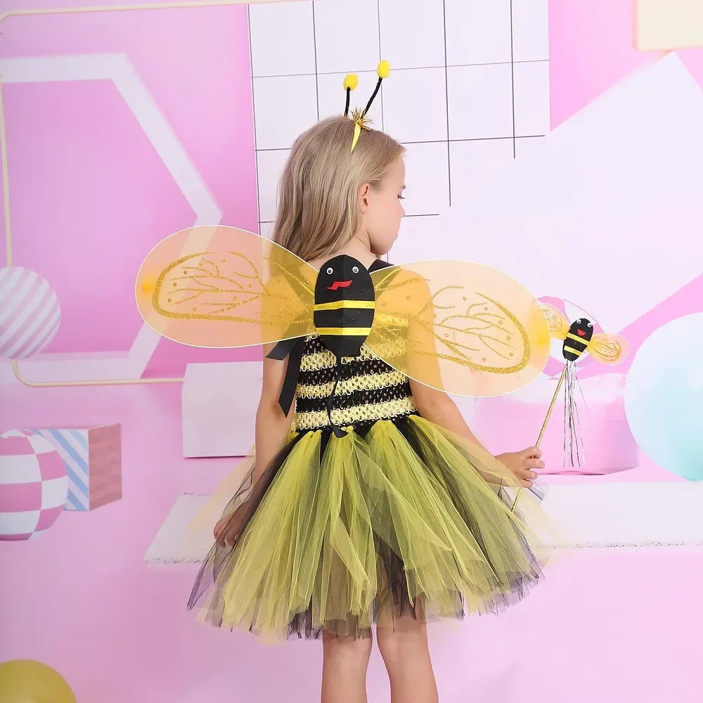 Yellow Little Bee Animal Performance Costume Halloween Dress