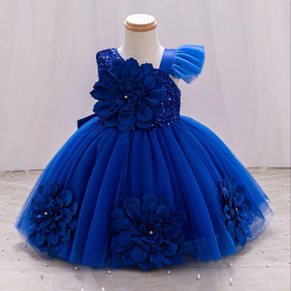 Elegant Girl Princess Dress Small Flying Sleeves