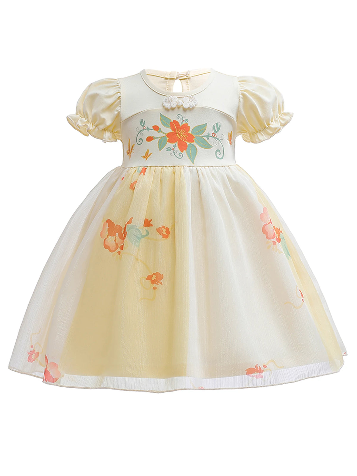 Round Neck Dress Children  Mesh Tulle Dress