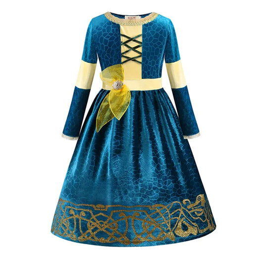 Blue and Yellow Princess Dress for Kids