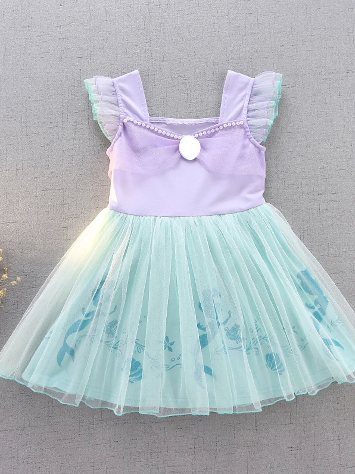 Round Neck Dress Children  Mesh Tulle Dress