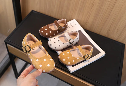 Girls Polka Dot Shoes Cute Children Princess Dress Shoes